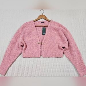 Wild Fable Blush Pink Fuzzy Soft Open Front‎ Cardigan Sweater Size M NWT